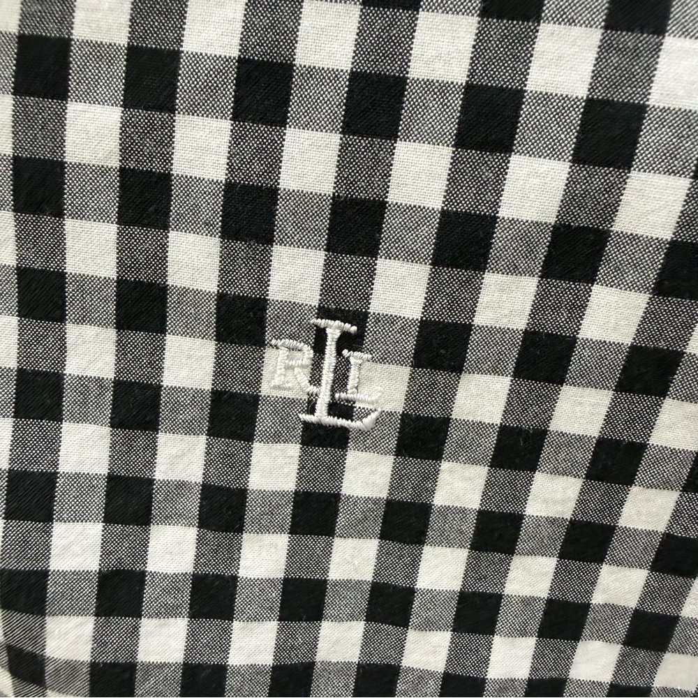 Ralph Lauren Size LP Black and White Plaid Women’s Shirt - Picture 2 of 8